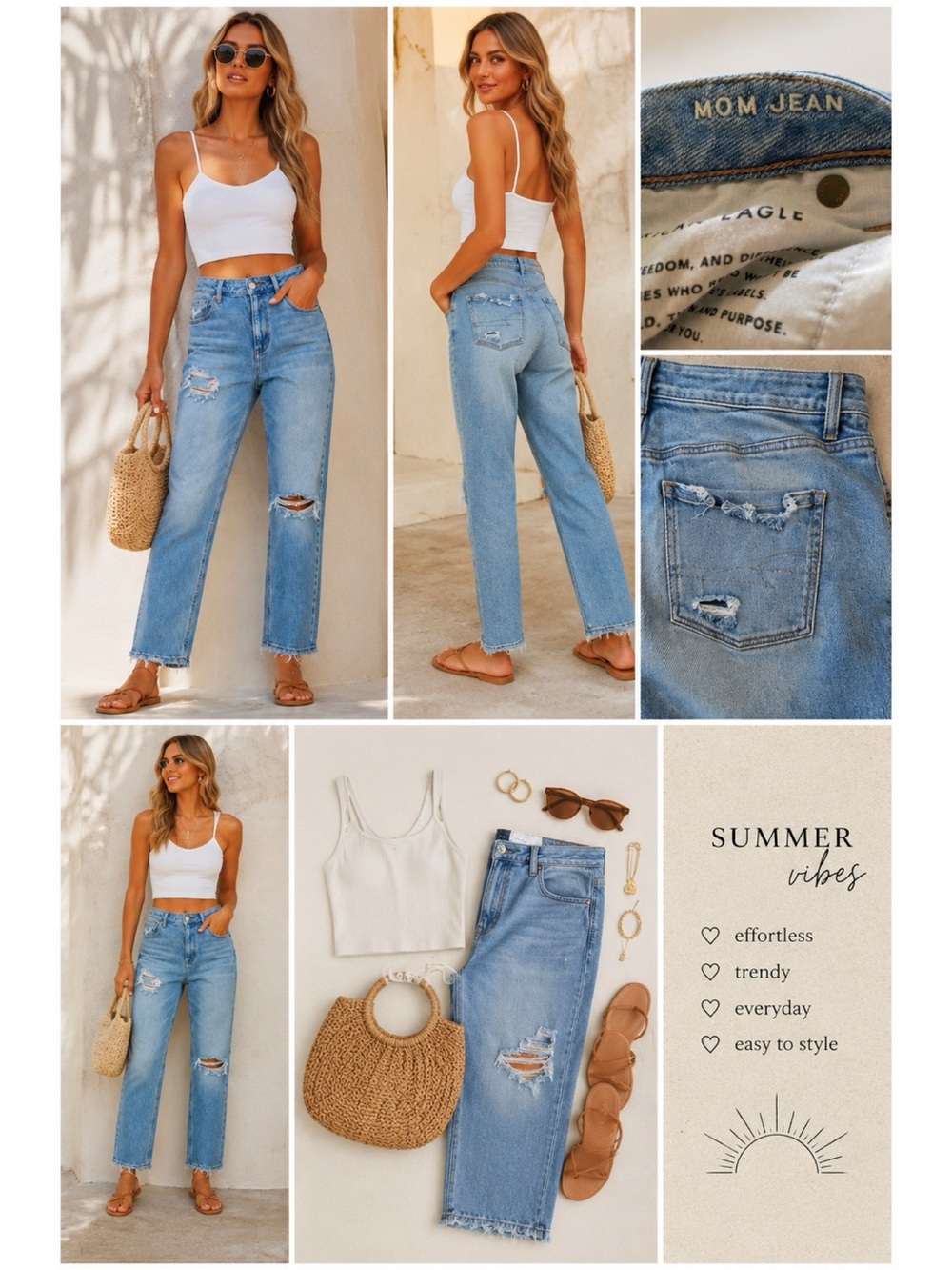 AMERICAN EAGLE Ripped Mom Jeans